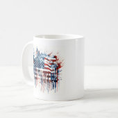 Mug Aquarelle drapeau américain abstrait (Devant gauche)