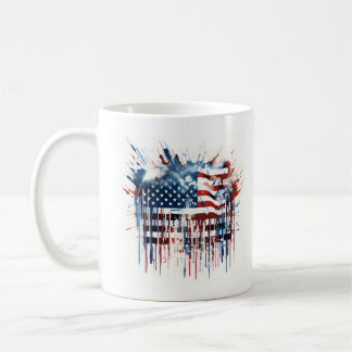 Mug Aquarelle drapeau américain abstrait