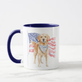 Mug Aquarelle drapeau américain Chien patriotique (Gauche)