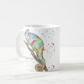 Mug Aquarelle drôle caméléon (Devant gauche)