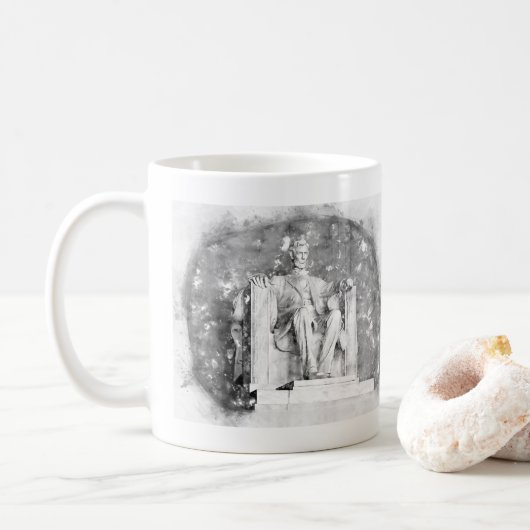 Mug Aquarelle du Mémorial Lincoln (Avec donut)