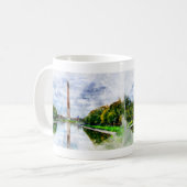 Mug Aquarelle du Monument de Washington avec réflexion (Devant gauche)