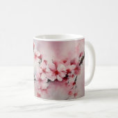 Mug Aquarelle d'une branche de fleurs de cerisiers. (Devant droit)