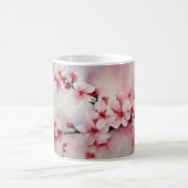 Mug Aquarelle d'une branche de fleurs de cerisiers. (Centre)