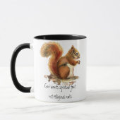 Mug Aquarelle écureuil rouge, Citation drôle (Gauche)