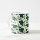 Mug Aquarelle Edelweiss à la main illustrée personnali (Devant gauche)