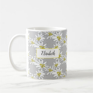 Mug Aquarelle Edelweiss à main personnalisée