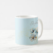 Mug Aquarelle Élégante Papillons Bleus Poussière Or (Devant droit)