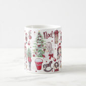 Mug Aquarelle éléments de Noël Rouge (Centre)