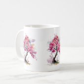 Mug Aquarelle en fleurs complètes Sakura Cherry Blosso (Devant gauche)