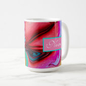 Mug Aquarelle en marbre rose abstrait moderne personna (Devant droit)