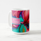 Mug Aquarelle en marbre rose abstrait moderne personna (Devant gauche)