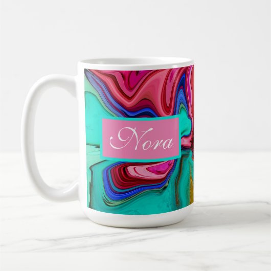 Mug Aquarelle en marbre rose abstrait moderne personna (Gauche)