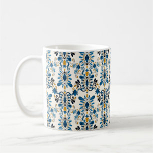 Mug Aquarelle en motif transparent avec ikat. Tie tein