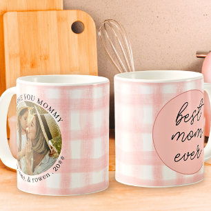 Mug Aquarelle En vichy Fête des mères Meilleure maman 