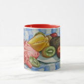 Mug aquarelle encore vie peinture de fruits exotiques (Centre)