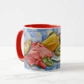 Mug aquarelle encore vie peinture de fruits exotiques (Devant gauche)