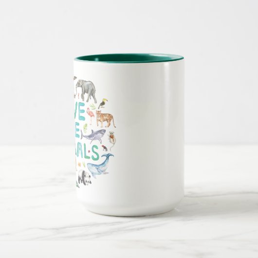 Mug Aquarelle Enregistrer les animaux (Centre)