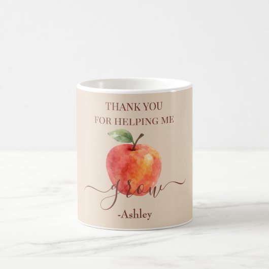 Mug Aquarelle Enseignant Apple - Cadeau Merci (Centre)