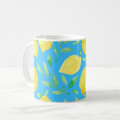 Mug Aquarelle Esquisse Citrons Conception transparente (Devant gauche)