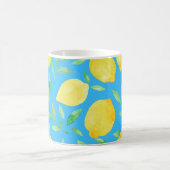 Mug Aquarelle Esquisse Citrons Conception transparente (Centre)