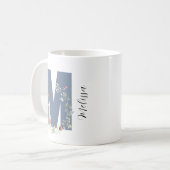 Mug Aquarelle esthétique Florale M Monogramme (Devant gauche)