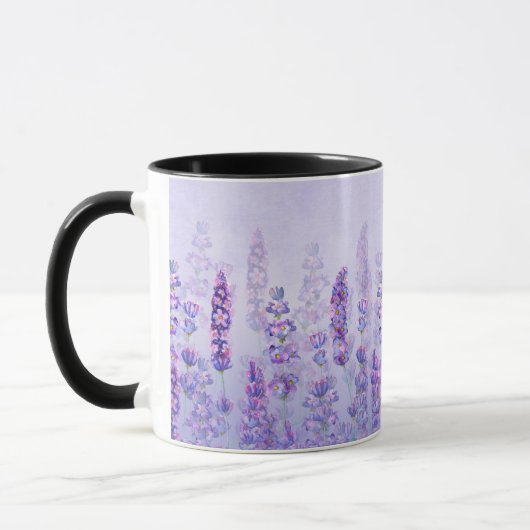 Mug Aquarelle esthétique mauve Lavande (Gauche)