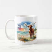 Mug Aquarelle estivale Texas Long Horn (Gauche)