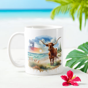 Mug Aquarelle estivale Texas Long Horn
