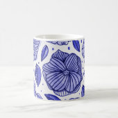 Mug Aquarelle et fleurs d'encre - palette bleue (Centre)