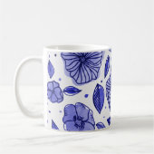 Mug Aquarelle et fleurs d'encre - palette bleue (Gauche)