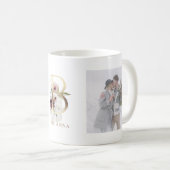 Mug Aquarelle et or | Deux photos B Monogramme (Devant droit)