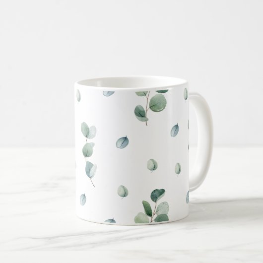 Mug Aquarelle eucalyptus feuilles (Devant droit)