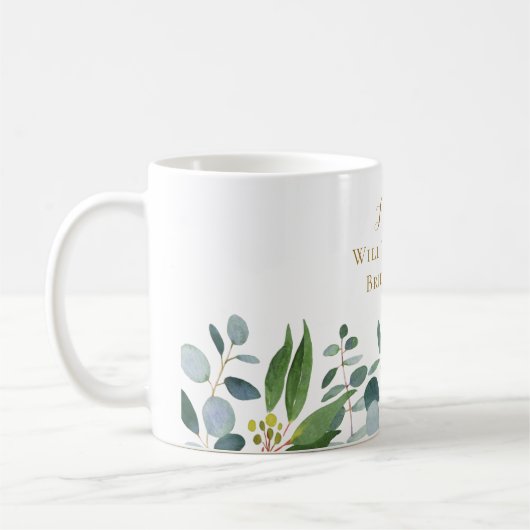 Mug Aquarelle Eucalyptus Feuilles (Gauche)