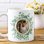 Mug Aquarelle Eucalyptus Vert Mariage photo or