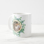 Mug Aquarelle Eucalyptus Vert Mariage photo or (Devant gauche)