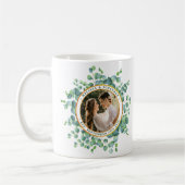 Mug Aquarelle Eucalyptus Vert Mariage photo or (Gauche)