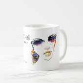 Mug Aquarelle face longues cils maquillage marque arti (Devant droit)