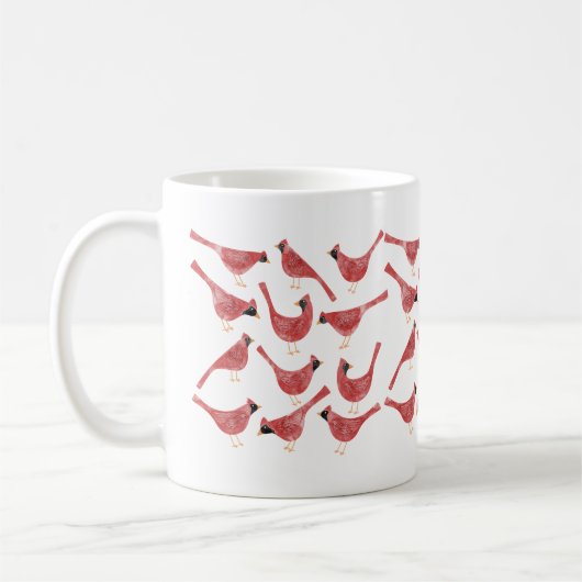 Mug Aquarelle Festive Cardinal Bird (Gauche)