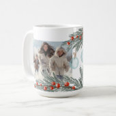 Mug Aquarelle Festive Rouge Vert photo Joyeux Noël (Devant gauche)