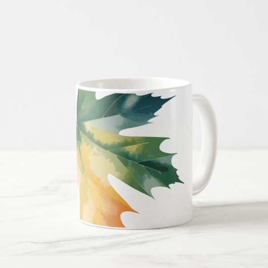 Mug Aquarelle Feuille d'érable oreiller à lancer perso (Devant droit)
