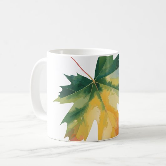 Mug Aquarelle Feuille d'érable oreiller à lancer perso (Devant gauche)