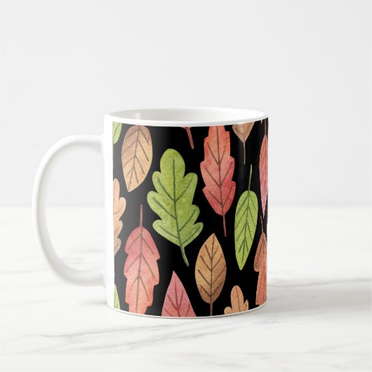 Mug Aquarelle feuilles d'automne : motif transparent (Gauche)