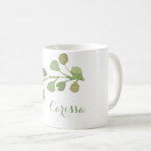 Mug Aquarelle Feuilles de café de feuillage (Devant droit)