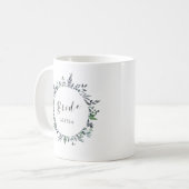 Mug Aquarelle feuillue | Mariée (Devant gauche)