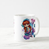 Mug Aquarelle fille mignonne Moderne Sirène Baisers (Devant droit)