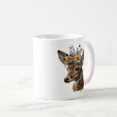 Mug Aquarelle fine cerf floral (Devant droit)