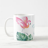 Mug Aquarelle Flamant rose rose tropicale (Gauche)