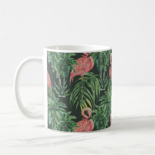 Mug Aquarelle flamants roses, oiseaux exotiques, tropi