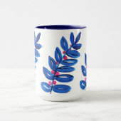 Mug Aquarelle Fleur bleue Boho Moderne Simple (Centre)